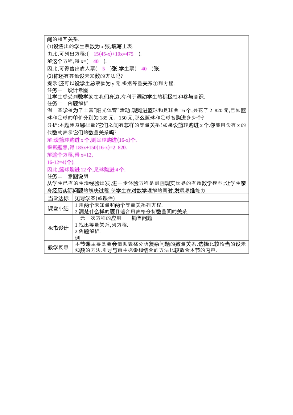 鲁教版（五四制）六年级下册6. 3　一元一次方程的应用 第3课时　一元一次方程的应用——销售问题 教学设计 .docx_第2页
