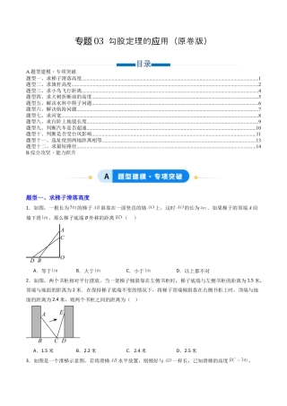 数学七年级上册（鲁教版）专题03 勾股定理的应用  六类题型（专项训练）（学生版）.docx