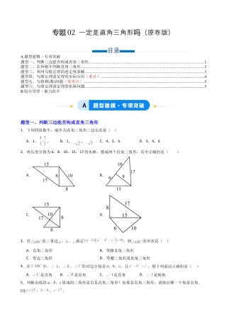 数学七年级上册（鲁教版）专题02 一定是直角三角形吗  六类题型（专项训练）（学生版）.docx