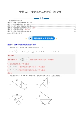 数学七年级上册（鲁教版）专题02 一定是直角三角形吗  六类题型（专项训练）（解析版）.docx