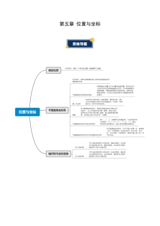 数学七年级上册（鲁教版）第五章 位置与坐标（知识清单）（挖空版）.docx