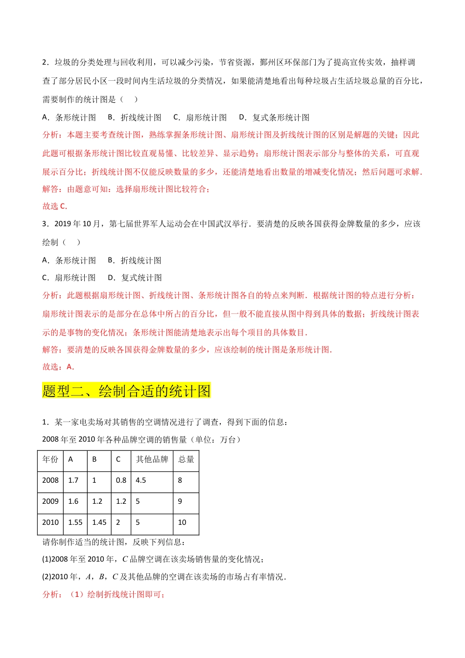 【分层作业】数学六年级上册（鲁教版）4.4科学使用统计图（解析版）.docx_第2页