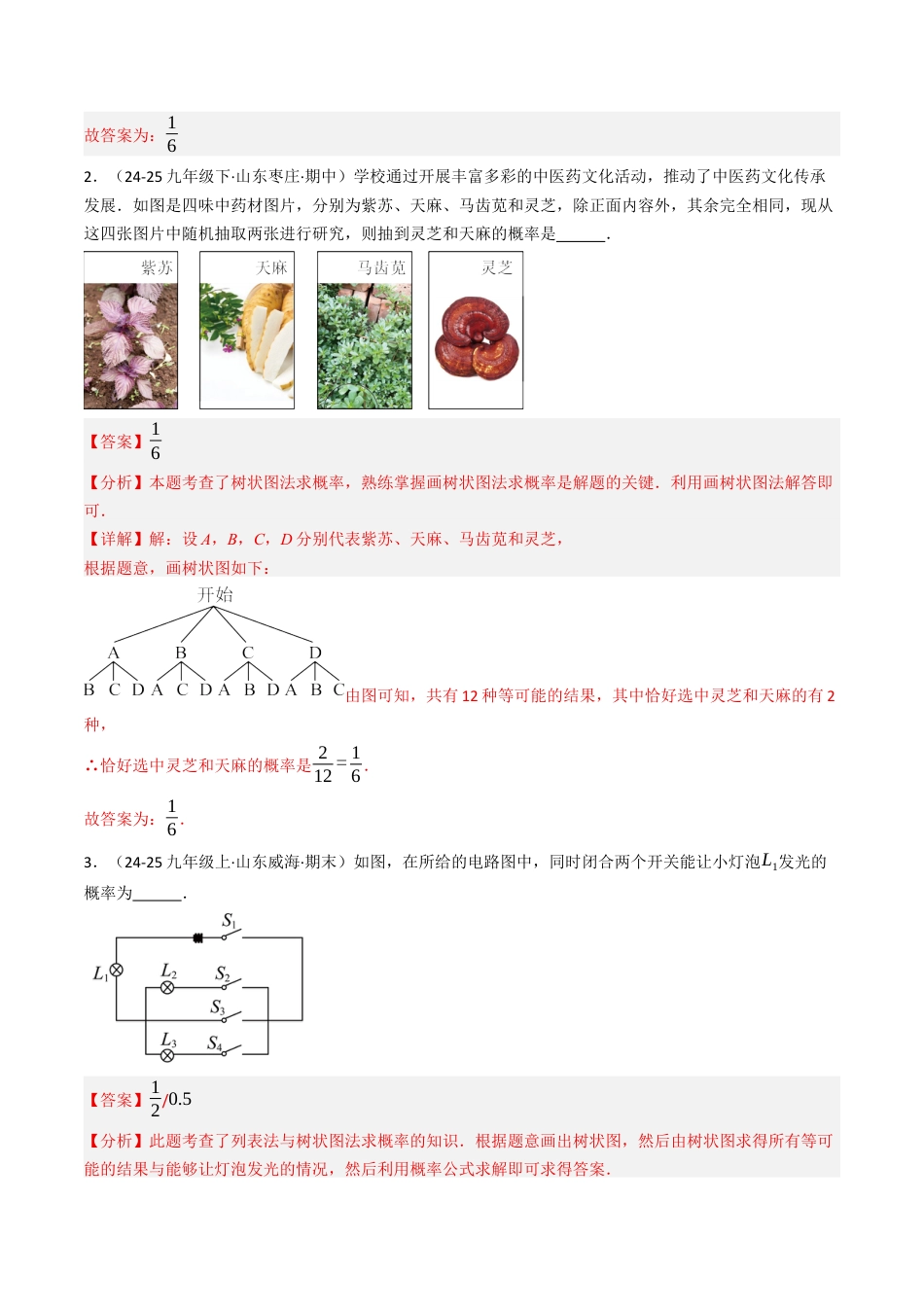 九年级数学下册（鲁教版）专题04 对概率的进一步认识（专项训练）（解析版）.docx_第2页