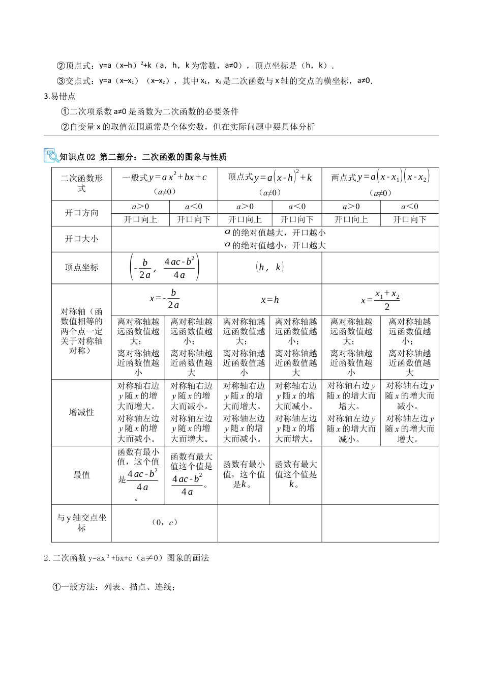 鲁教版（五四制）数学九年级上专题03 二次函数（期中复习讲义）（学生版）.docx_第2页