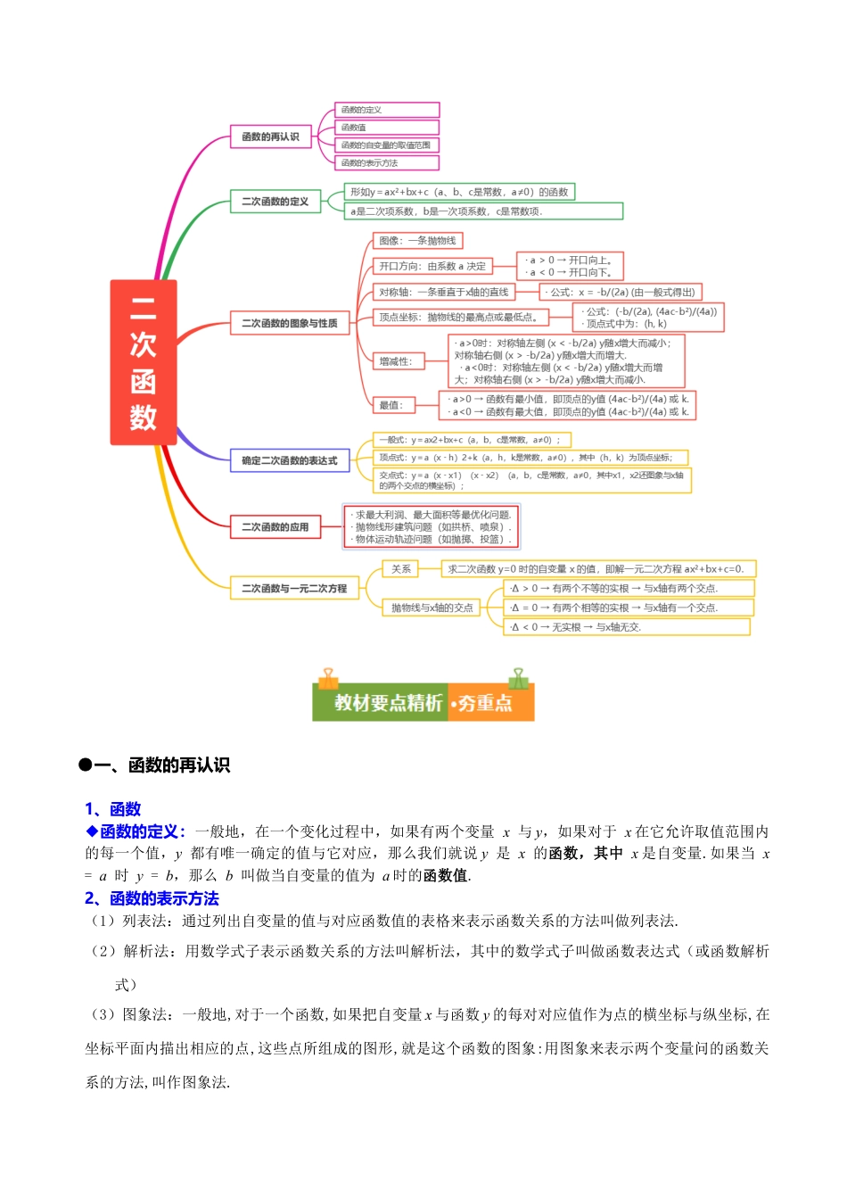 九年级数学上册（鲁教版）第三章 二次函数（复习讲义）（教师版）.docx_第2页