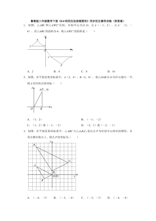 9.9利用位似放缩图形  同步优生辅导训练八年级数学鲁教版（五四制）下册（附答案）.doc