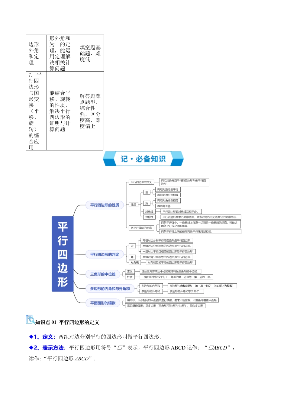 2026年鲁教版数学八年级上册专题05 平行四边形（期末复习讲义，10知识点+24题型）（学生版）.docx_第2页