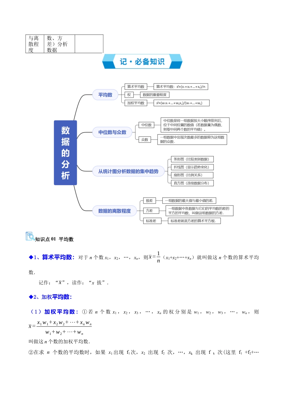 2026年鲁教版数学八年级上册专题03 数据的分析（期末复习讲义，6知识点+16题型）（解析版）.docx_第2页