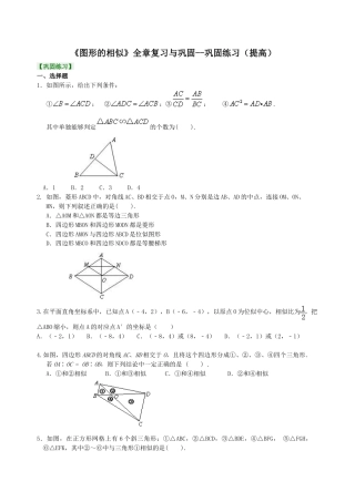 《图形的相似》全章复习与巩固--巩固练习（提高） -初中数学九年级上册（华东师大版）.doc
