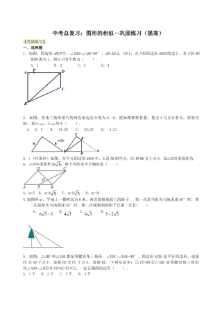 中考总复习：图形的相似--巩固练习（提高）（华东师大版）.doc