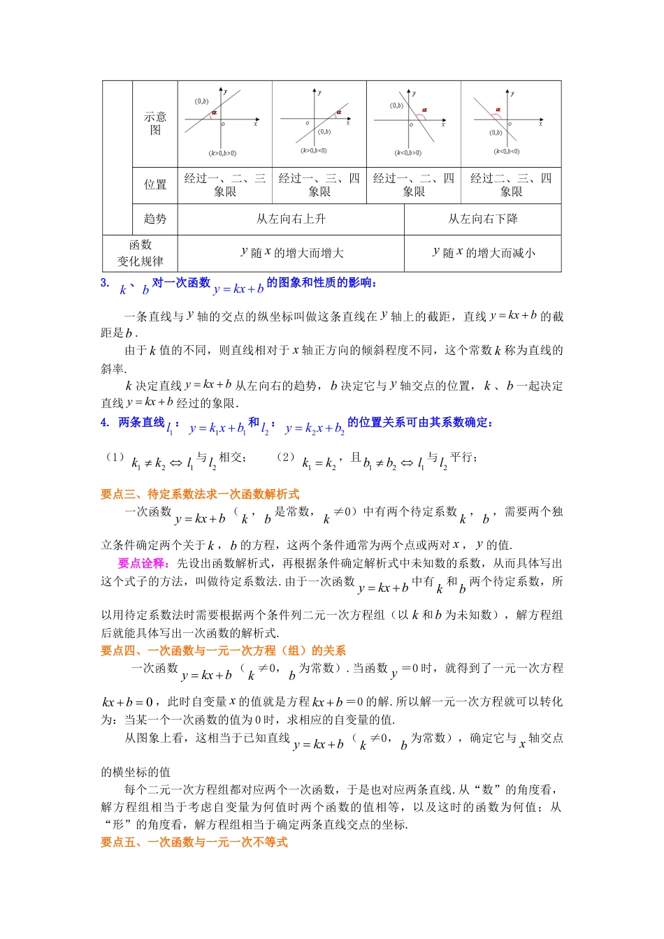 一次函数的图象和性质（基础）知识讲解-初中数学八年级下册（华东师大版）.doc_第2页