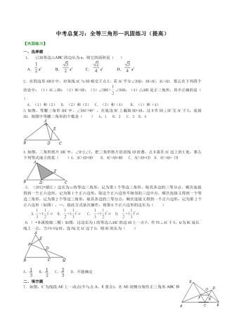 中考总复习：特殊三角形--巩固练习（提高）（华东师大版）.doc