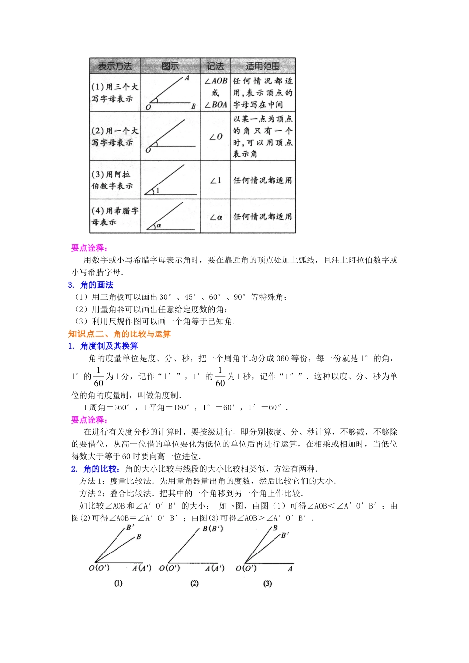 角（提高）知识讲解-初中数学七年级上册（华东师大版）.doc_第2页