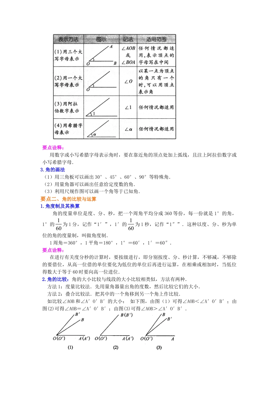 角（基础）知识讲解-初中数学七年级上册（华东师大版）.doc_第2页