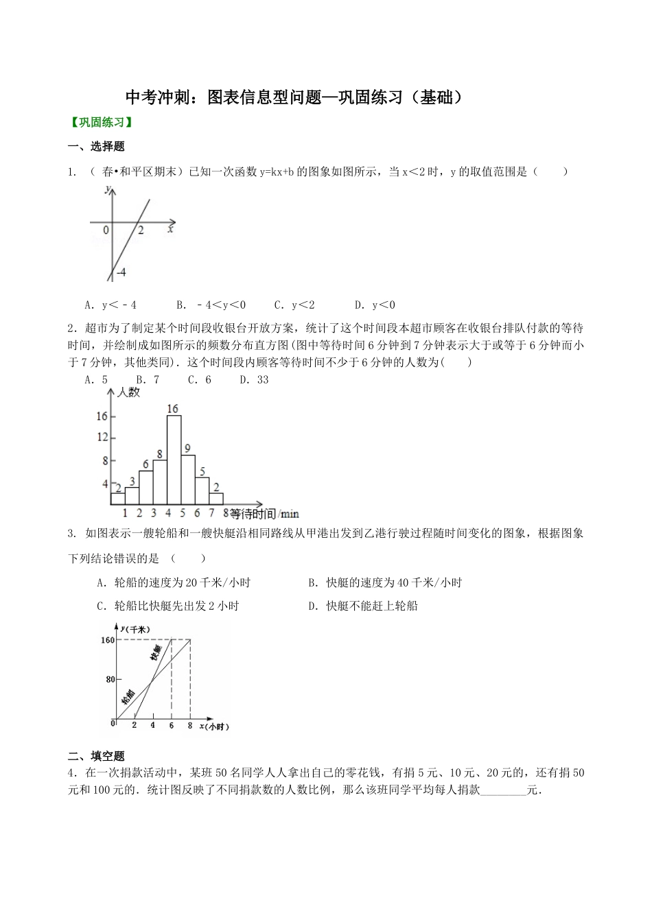 中考冲刺：图表信息型问题--巩固练习（基础） （华东师大版）.doc_第1页