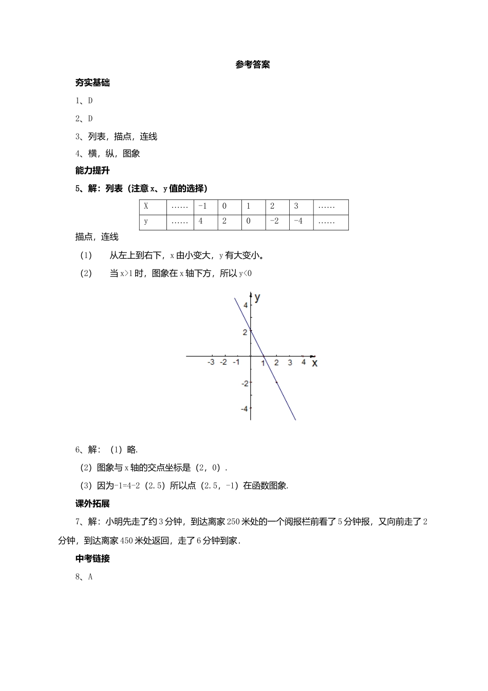 北京课改版八年级下14.3.2函数图象的画法同步练习含答案.doc_第3页