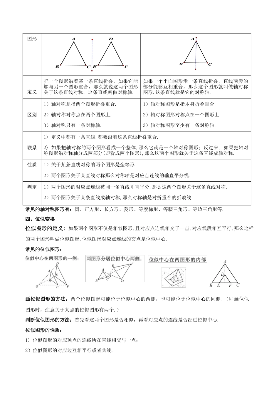 九年级数学下册（北京版）第二十三章 图形的变换 知识归纳与题型突破（12类题型清单）（学生版）.docx_第3页