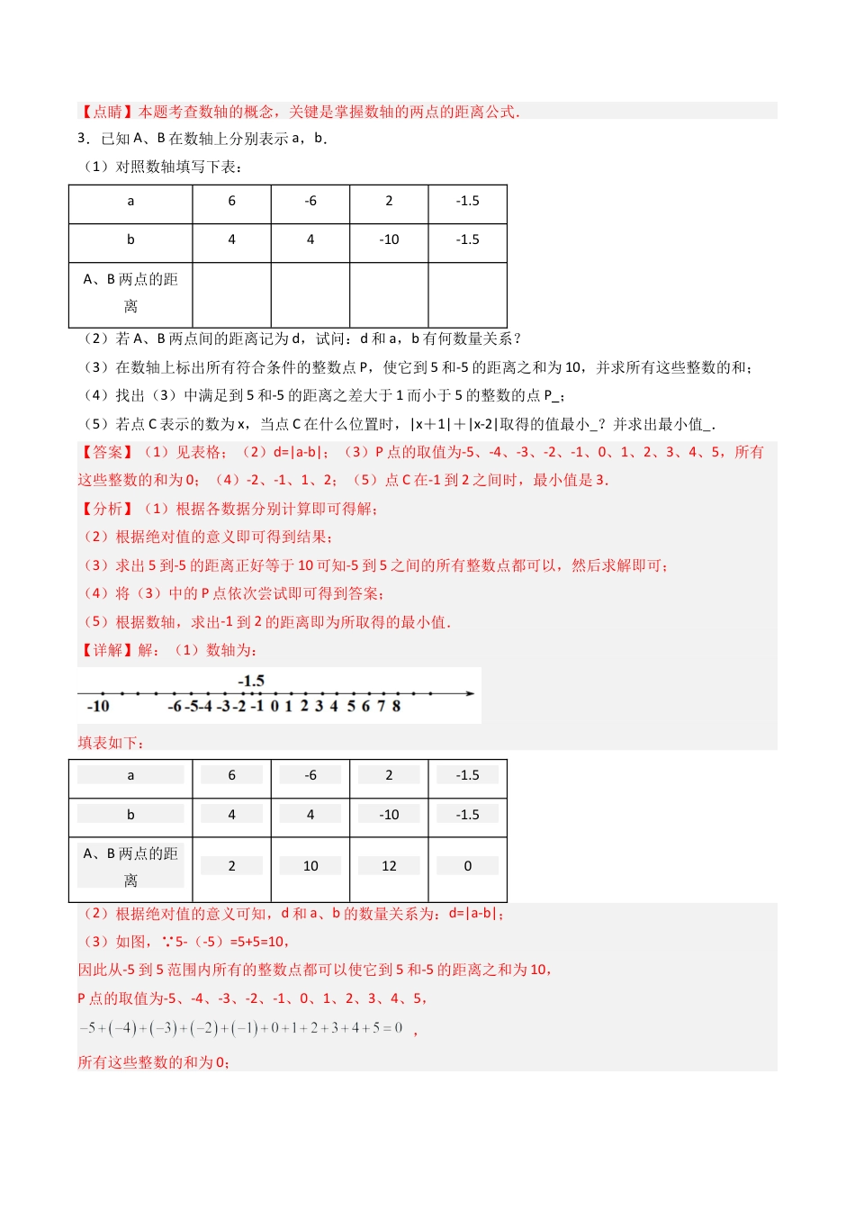 七年级数学上册（北京版）专题03 绝对值的几何意义与最值训练8大题型（专项训练）（教师版）.docx_第3页