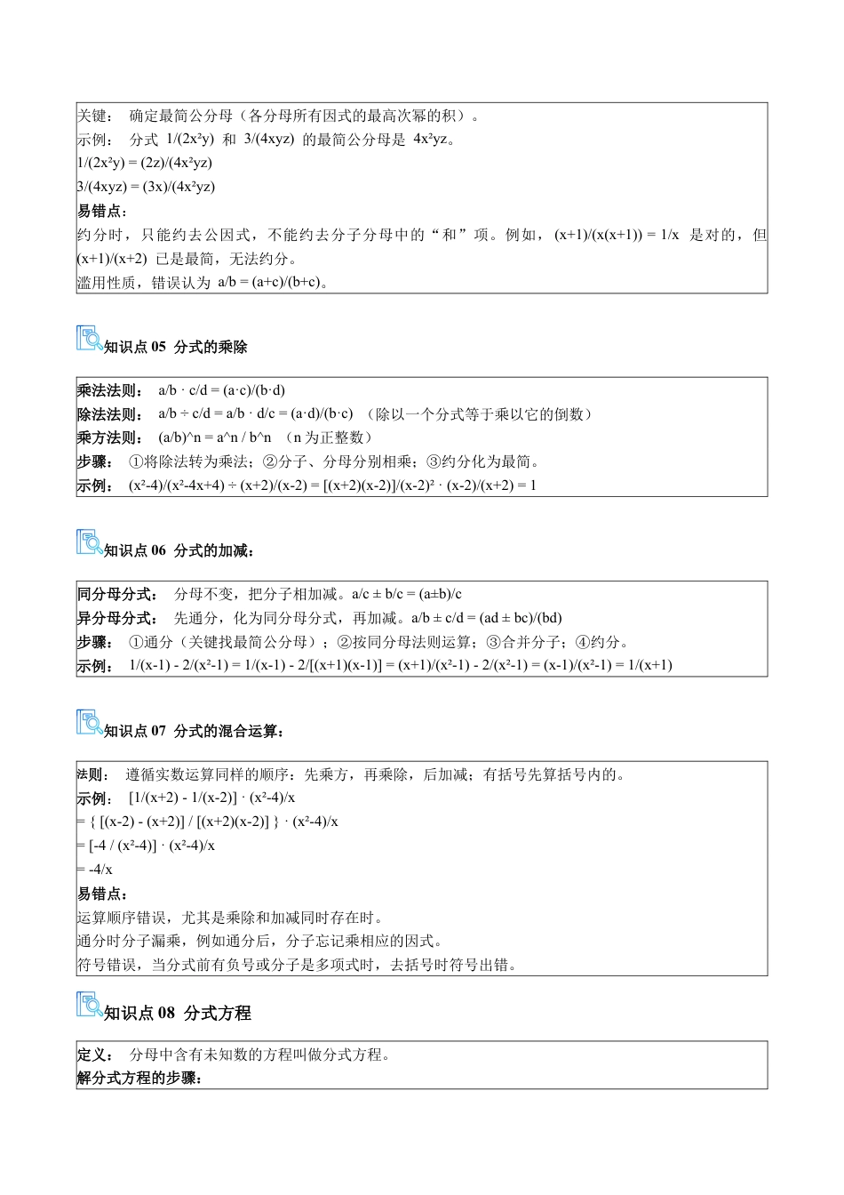 八年级数学上学期（北京版）期末模拟卷-专题01 分式（期中复习讲义）（教师版）.docx_第3页