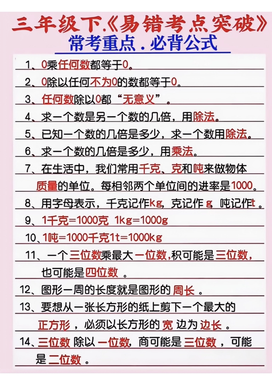 三年级数学下册《易错考点突破》.pdf_第1页