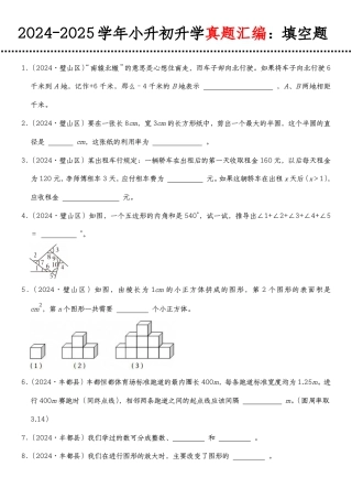 2026年小升初人教版数学【真题汇编：填空题】.pdf