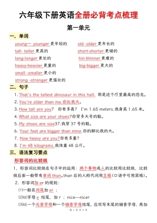 2026六下人教pep英语全册必背考点梳理(8).pdf