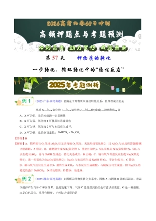 第57天  押物质的转化：一步转化、循环转化中的“隐性反应”（教师版）.pdf