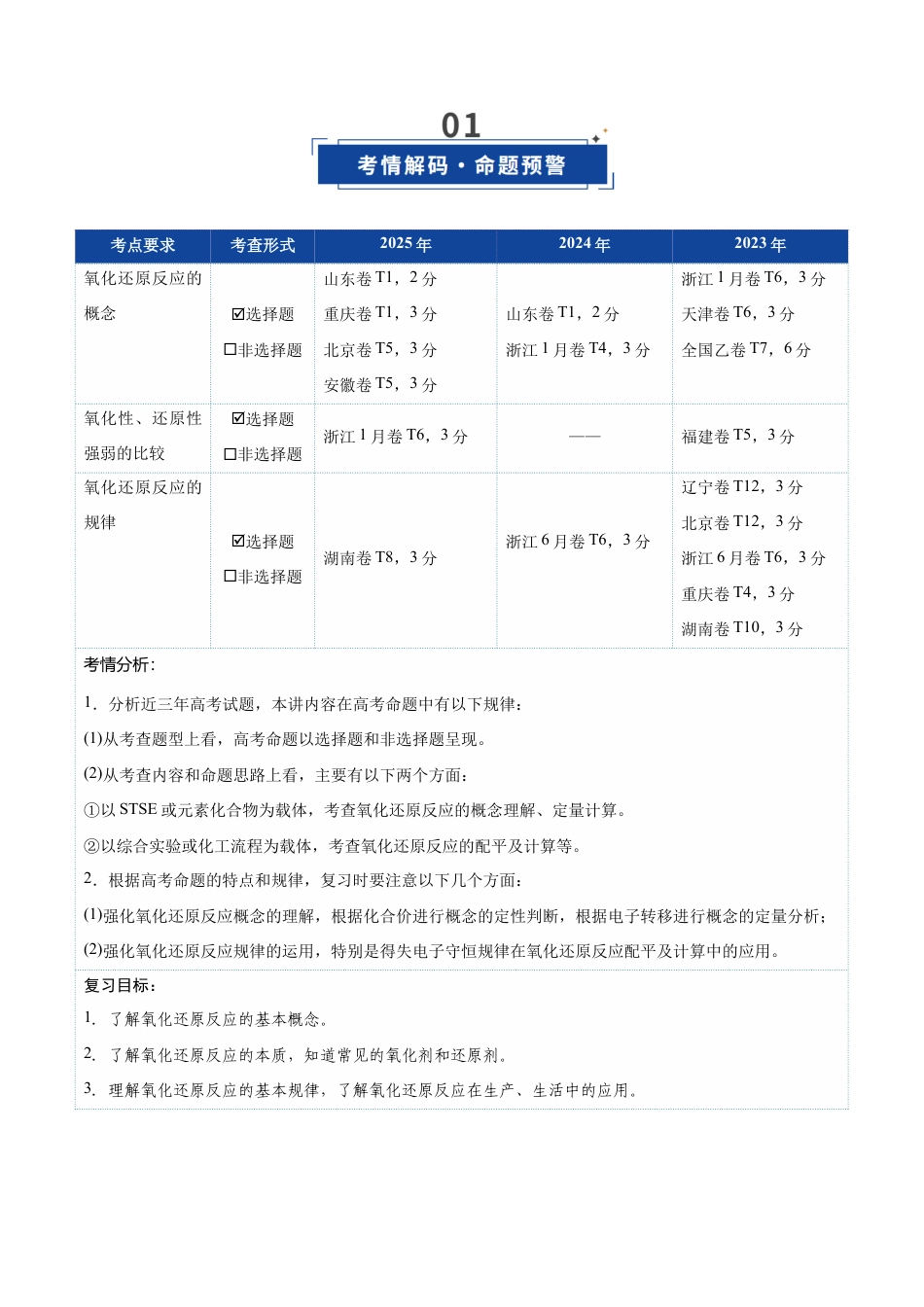 (含解析)第04讲 氧化还原反应的基本概念和规律(复习讲义)(全国通用)2026年高考化学一轮复习讲练测.docx_第3页