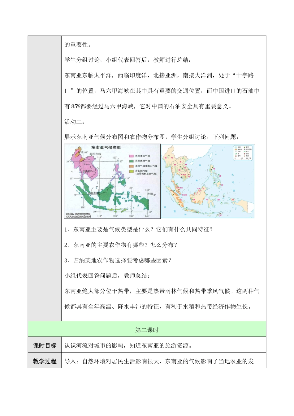 人教版七年级下册第七章第二节东南亚教案.doc_第3页