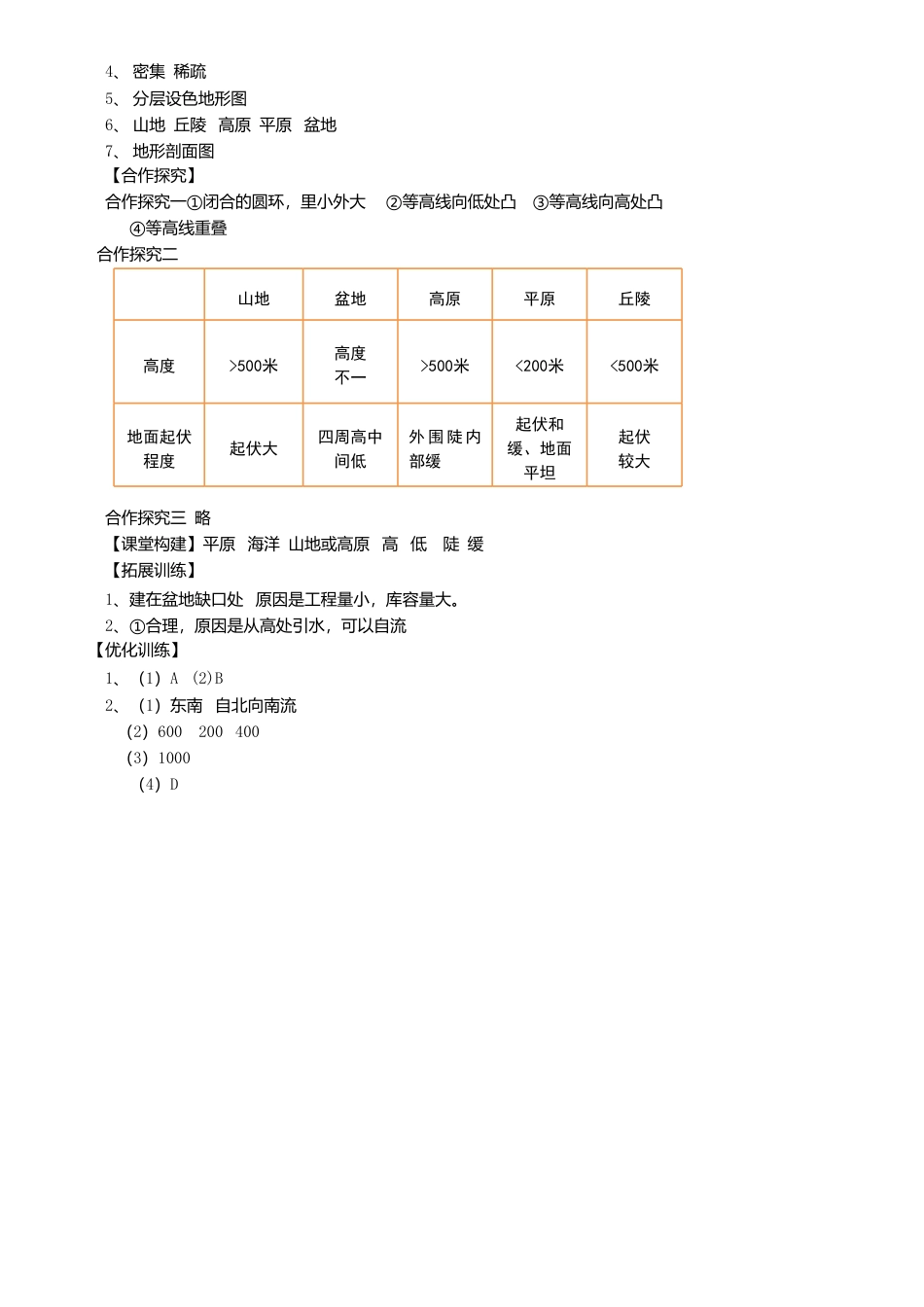 第一章第四节地形图的判读学案-人教版初中地理.doc_第3页