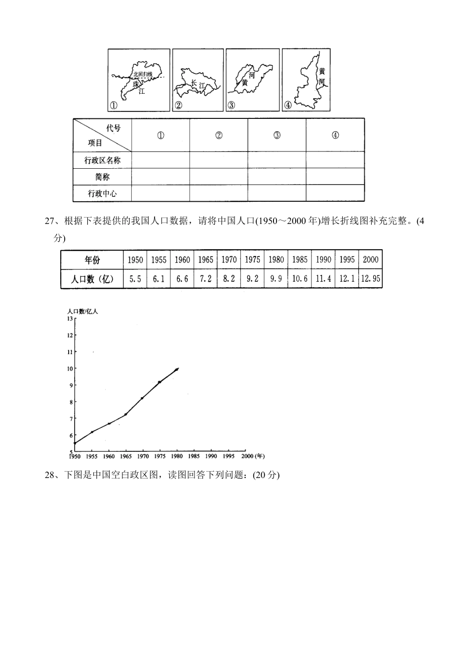 初二年上学期地理单元考试卷1-人教版初中地理.doc_第3页