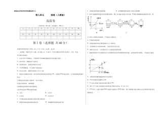 初三化学练习试卷-第九单元   溶液（选拔卷）（人教版）（考试版）.doc