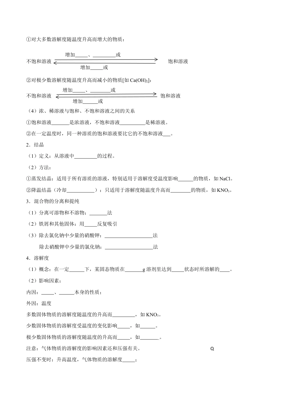 初三化学练习试卷-第九单元 溶液(人教版)(测试版).docx_第2页