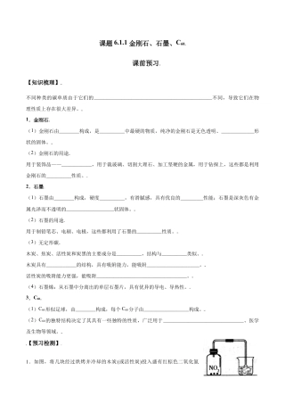 课题6.1.1 金刚石、石墨、C60-九年级化学上册同步分层作业（人教版）.doc