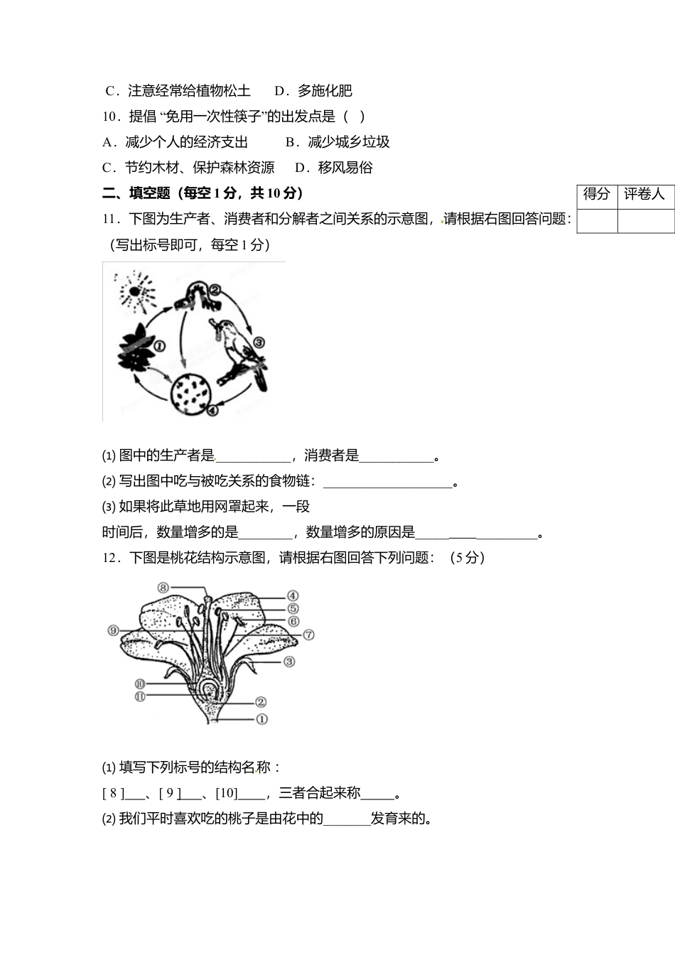 08、七年级(上)生物期末模拟试卷1.doc_第2页