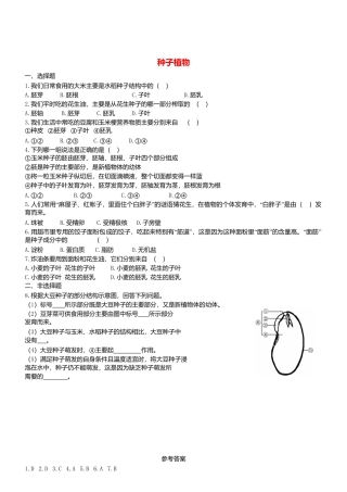 人教生物七年级上-3.1.2 种子植物 同步练习.doc