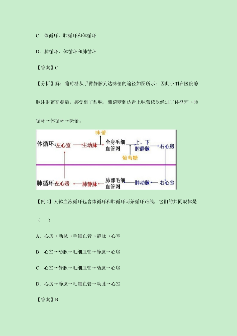 生物七年级下册-《输送血液的泵——心脏》例题解析.doc_第3页
