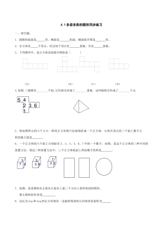 人教版数学七年级上册-4.1　多姿多彩的图形　同步练习1.doc