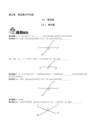 人教版数学七年级下册-5.1.1  相交线.doc