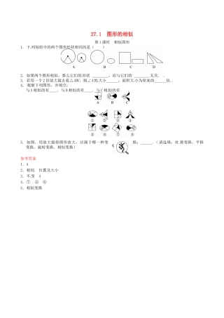 人教版数学九年级下册27.1 图形的相似同步练习1 新人教版.doc