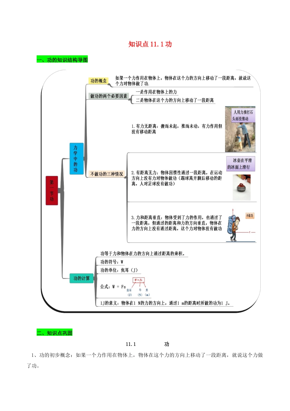八年级物理下册11.1功期末复习精练-解析版.docx_第1页