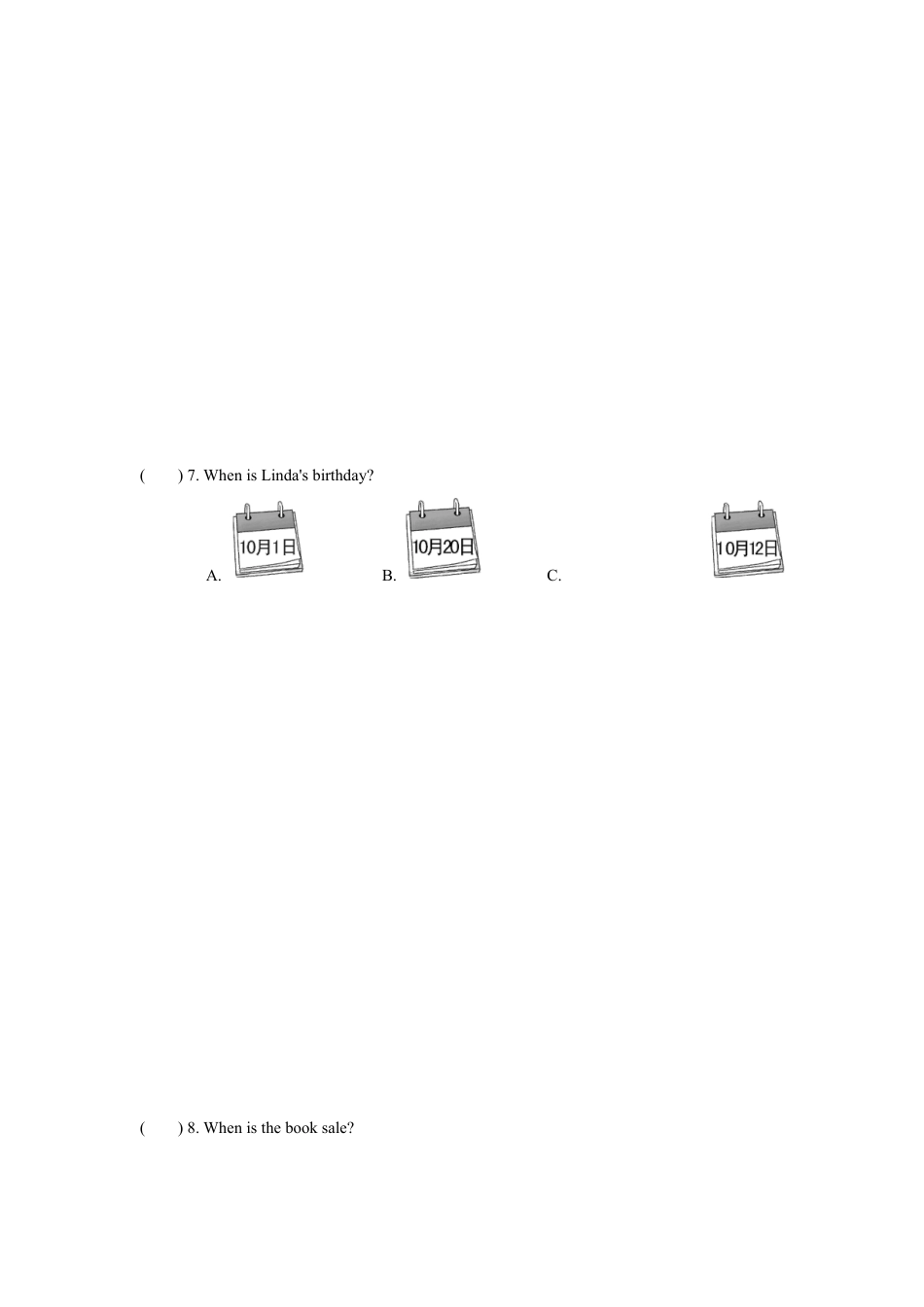 【人教版】七年级英语上册:Unit8 单元过关卷.doc_第2页