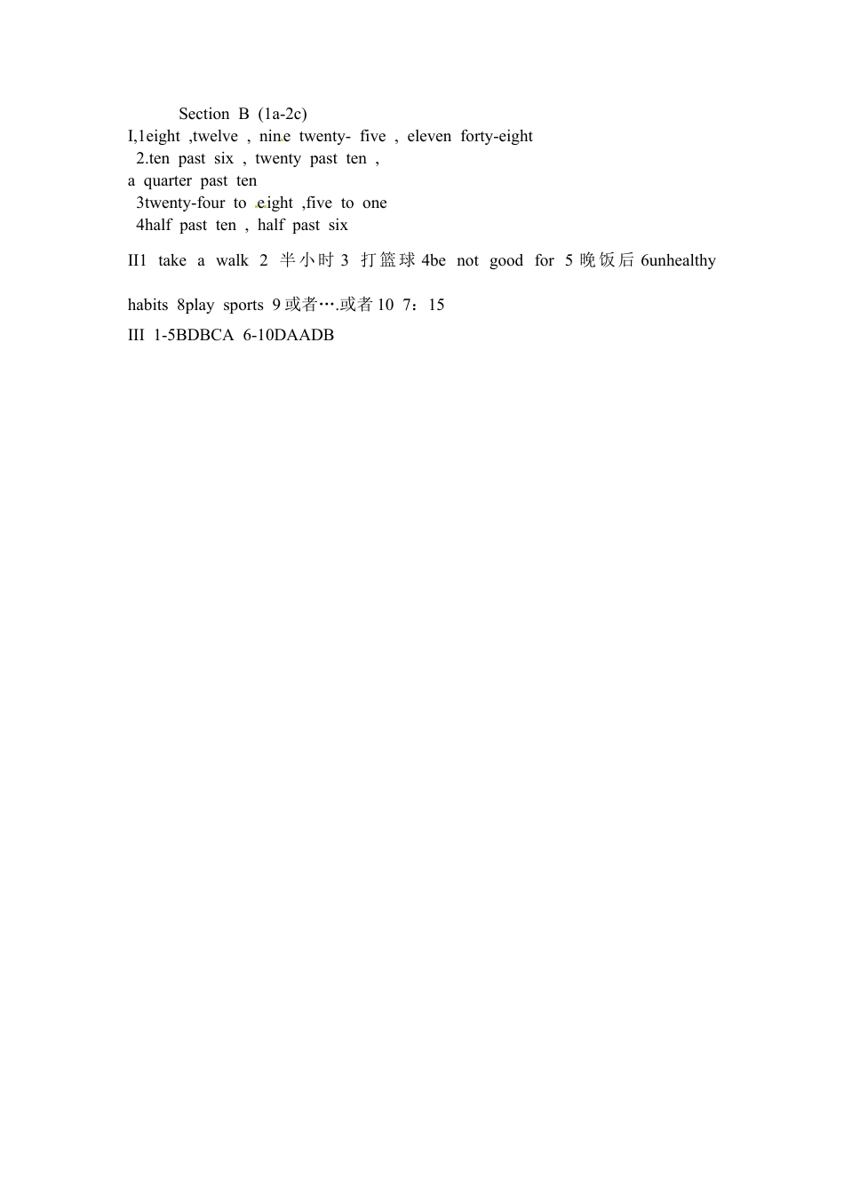 【人教版】七年级英语下册:Unit 2 Section B (1a-2c).doc_第3页