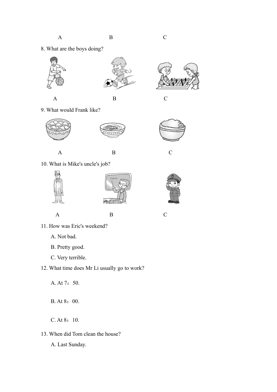【人教版】七年级英语下册:期末检测卷(二).doc_第2页