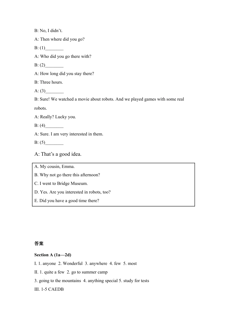 【人教版】英语八年级上册:Section A (1a-2d) .doc_第2页
