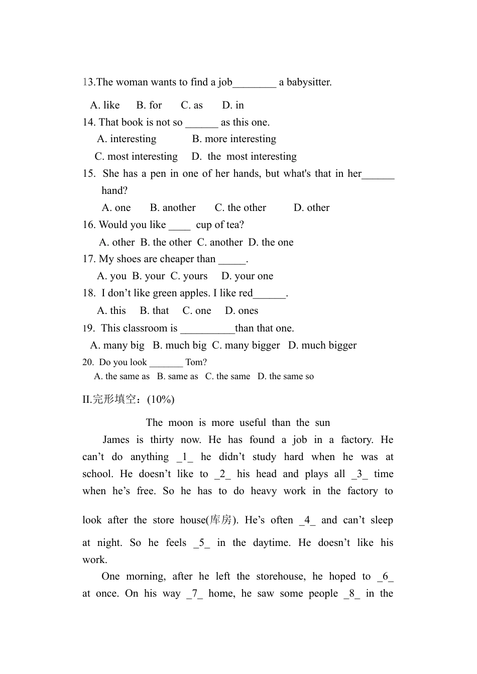 【人教版】英语八年级上册:Unit 3 单元测试卷.doc_第2页