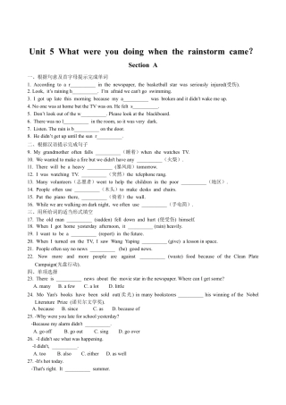 【人教版】英语八年级下册：Unit 5 What were you doing when…Section A 课课通.doc