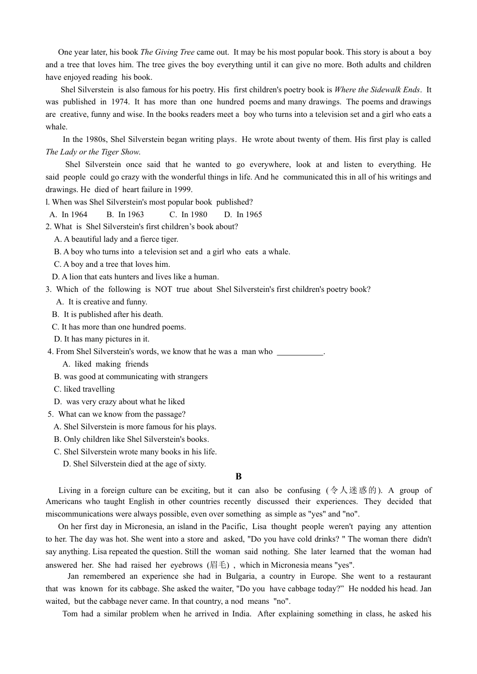 【人教版】英语八年级下册:Unit 6 An old man tried to … Section B 优化训练.doc_第3页