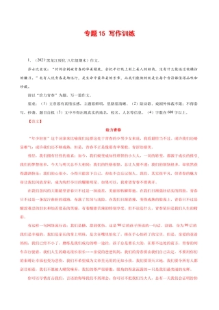 语文八年级下册 专题17：写作训练（解析版）.docx