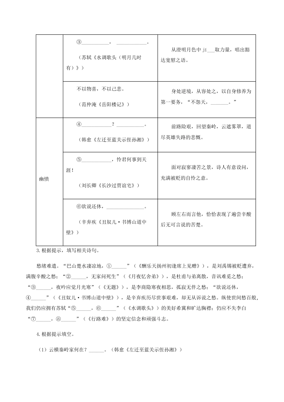 语文九年级上册 11:古诗文默写 .docx_第2页